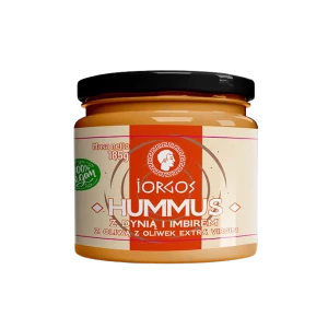 Hummus z dynią i imbirem z oliwą z oliwek z pierwszego tłoczenia IORGOS 185g (opak. zbiorcze 6 szt.)